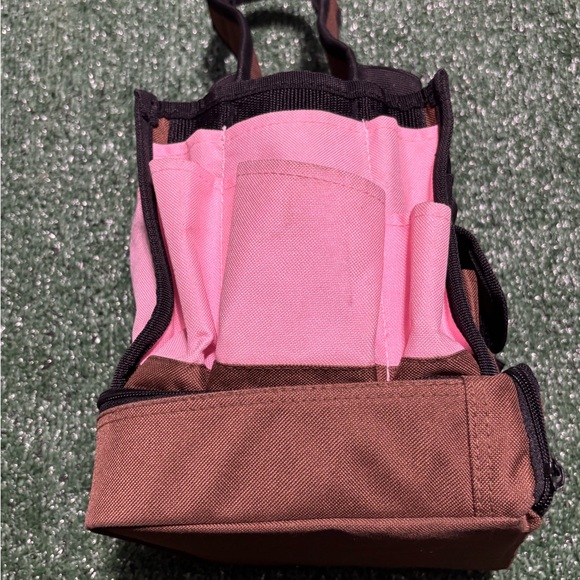 Tote-ally Cool Tote Craft Supplies Bag Organize & Carry Brown Pink - Picture 5 of 6